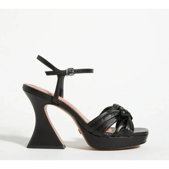 Anthropologie Vicenza Black Knotted Platform Heels EU 39 US 9 - Picture 4 of 11